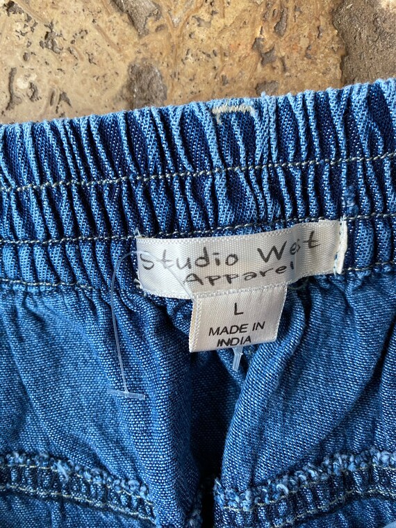 Y2K Blue Denim Flared Maxi Skirt by Studio West A… - image 5
