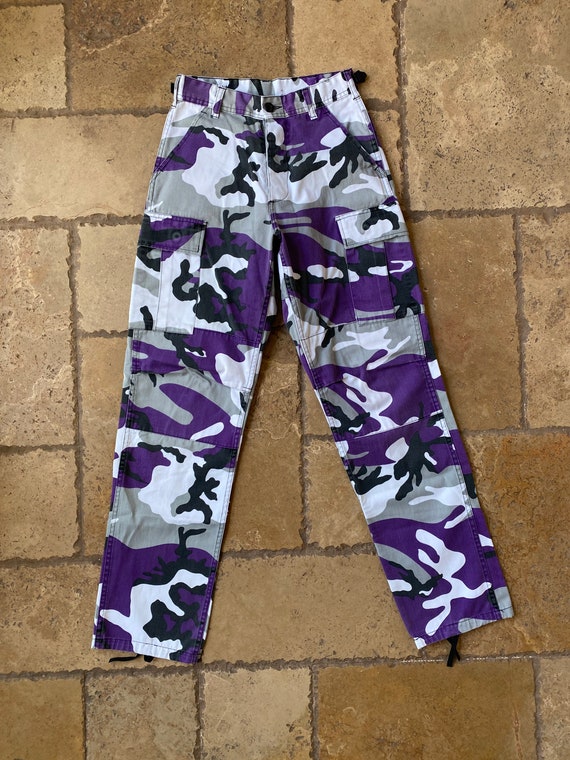 Vintage Purple Camouflage Military Pants 26W Etsy Canada
