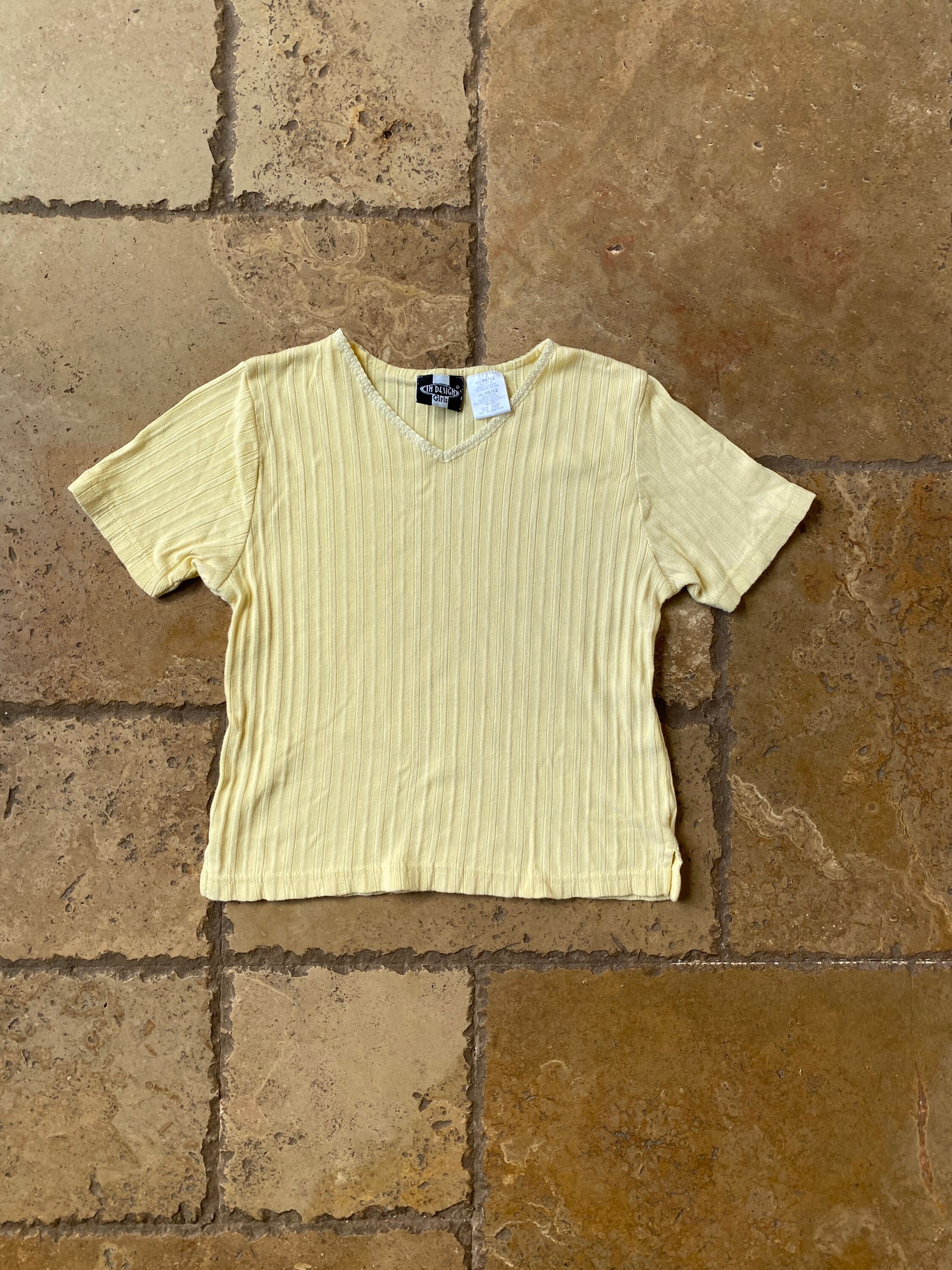 Y2K 90s Yellow Short Sleeve Top by in Design Girls - Etsy Canada
