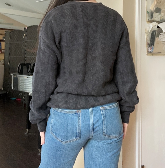 90s ウールリッチ ラウンドヨーク ニット カーディガン セーター L 濃紺 WOOLRICH - 90s ウールリッチ ラウンドヨーク ニット カーディガン