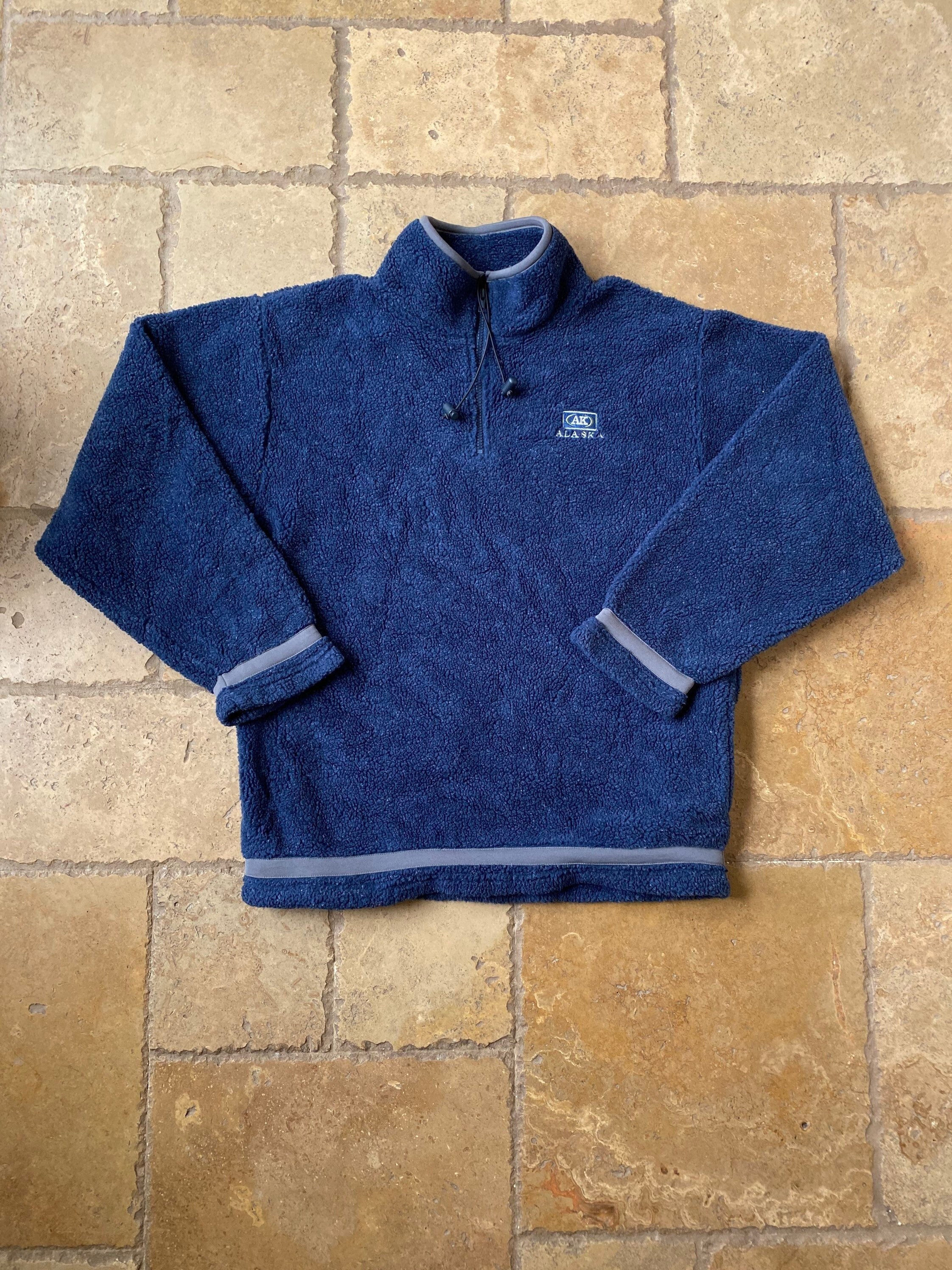 Vintage 1990s Navy Blue Alaska Quarter Zip Fleece