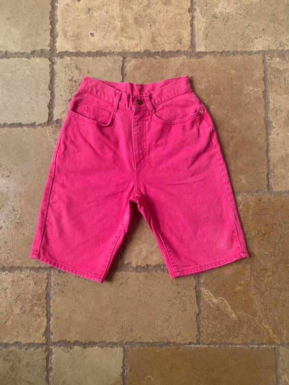 Vintage 1980s Pink Denim High Waisted Shorts by L… - image 2