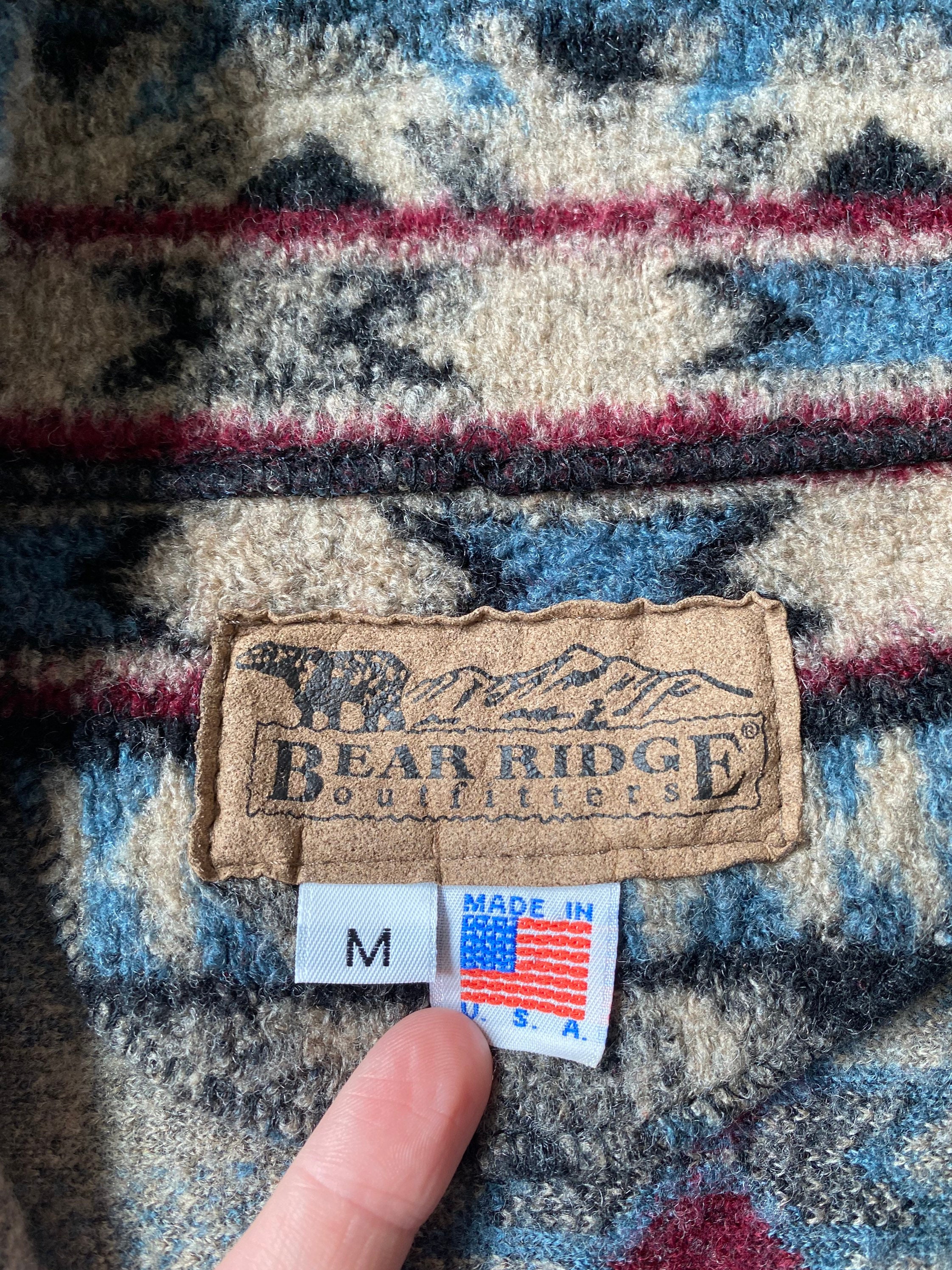 トップス (vintage)90s bear ridge reversible vest Vintage 90s Geometric Print Zip up Fleece Vest by Bear Ridge