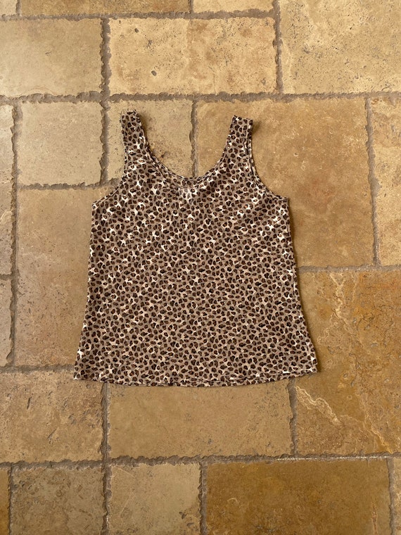 Vintage 1990s Cheetah Print Sheer Camisole Top by 