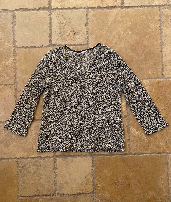 Vintage 1990s Leopard Print Long Sleeve Top - image 4