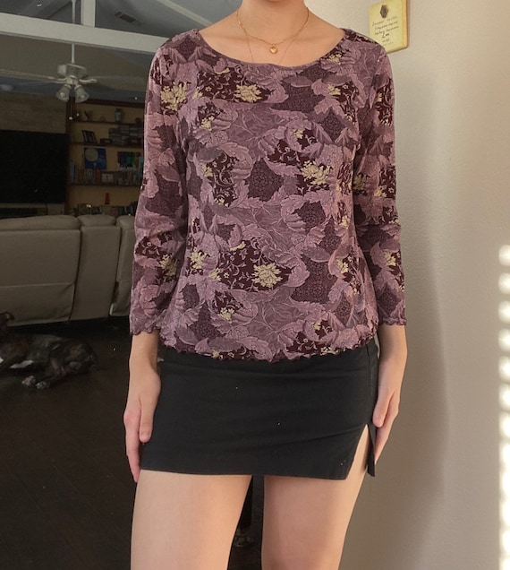 1990s Mauve Floral Long Sleeve by Apostrophe