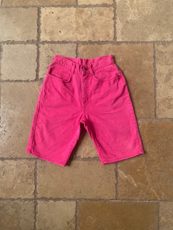 Vintage 1980s Pink Denim High Waisted Shorts by L… - image 1