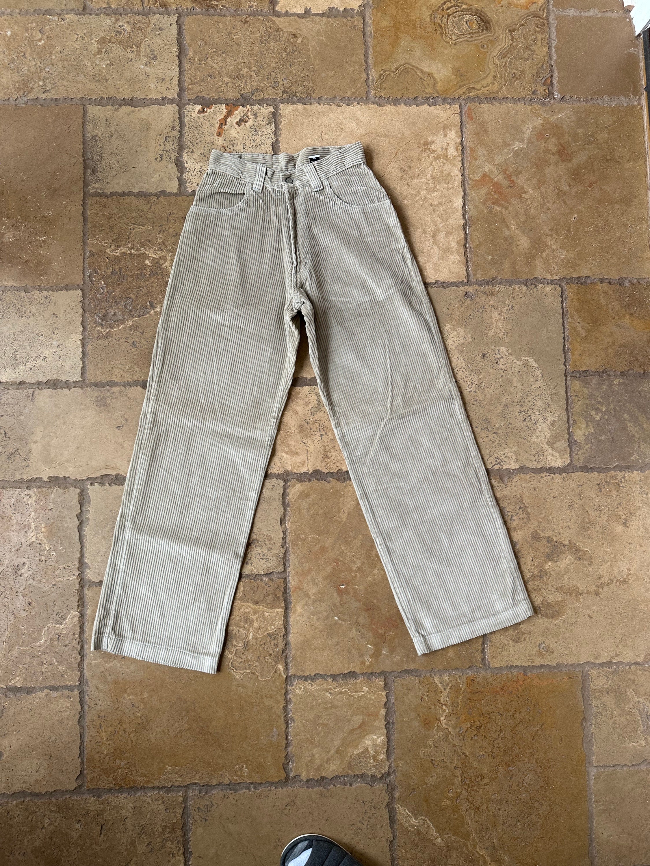 90s Vintage Tan Khaki Corduroy Baggy Straight Leg Pants by Hi