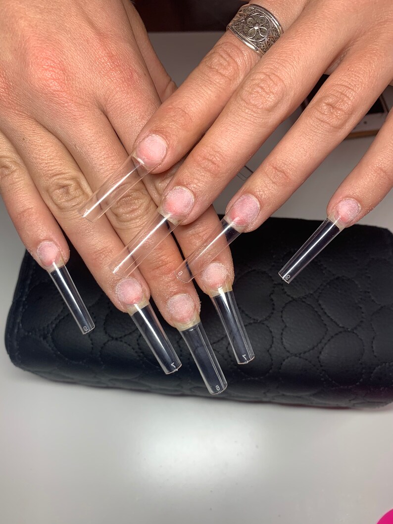 XXL 550pc Straight C Curve Transparent Nail Tips Acrylic Nail | Etsy
