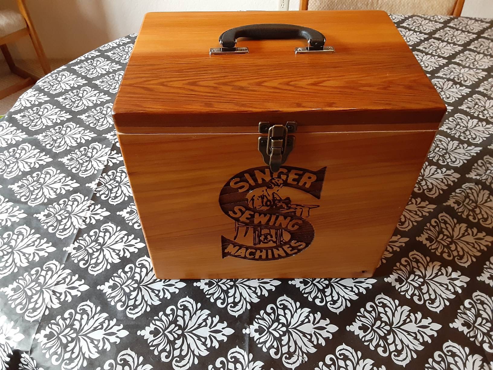 Singer Featherweight Sewing Machine Carrying Case With Singer Emblem Made  From PNW Red Cedar. 