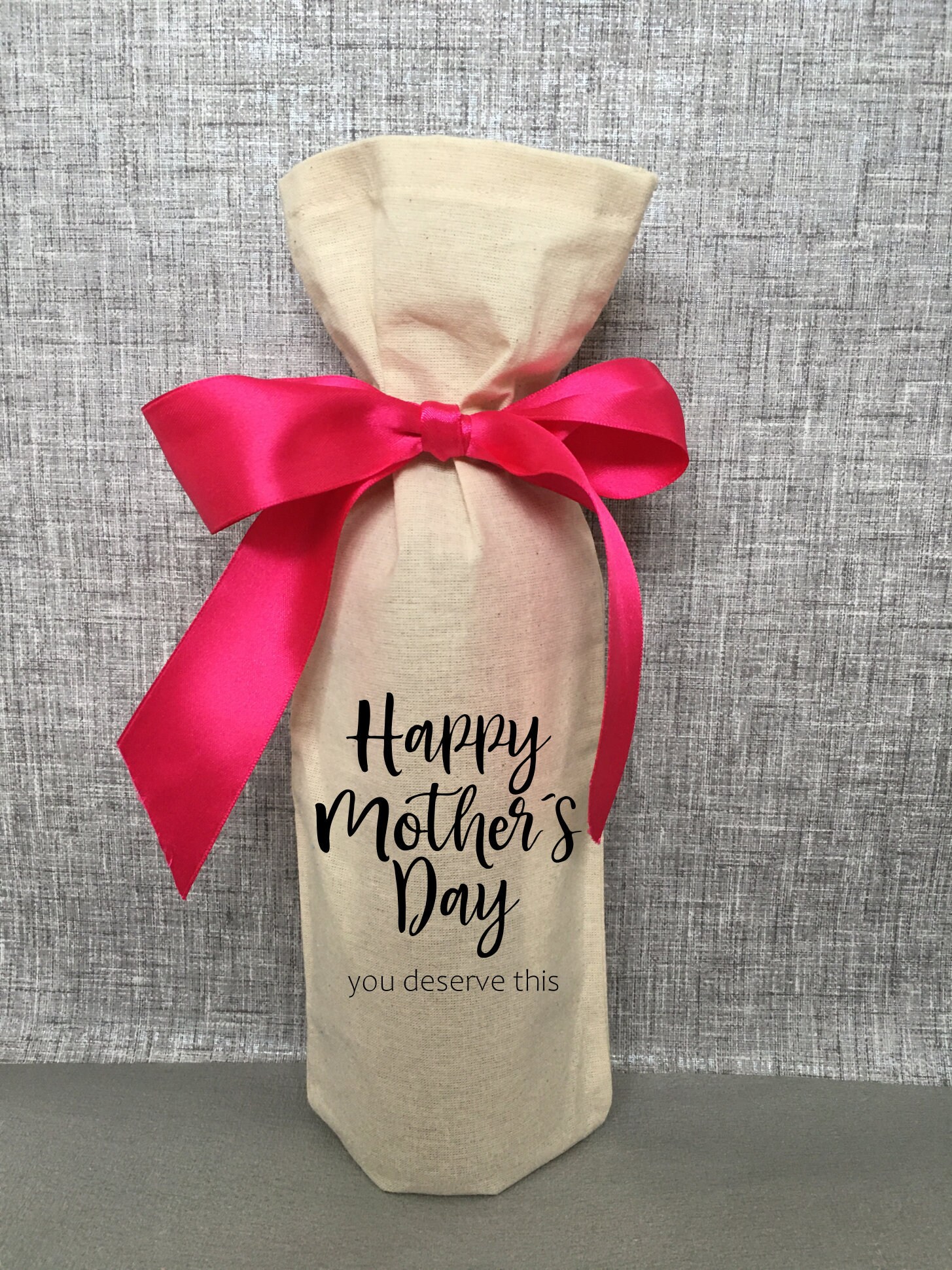 Wine Bottle Gift Bag With Ribbon Mother's Day Wine Bag Etsy UK
