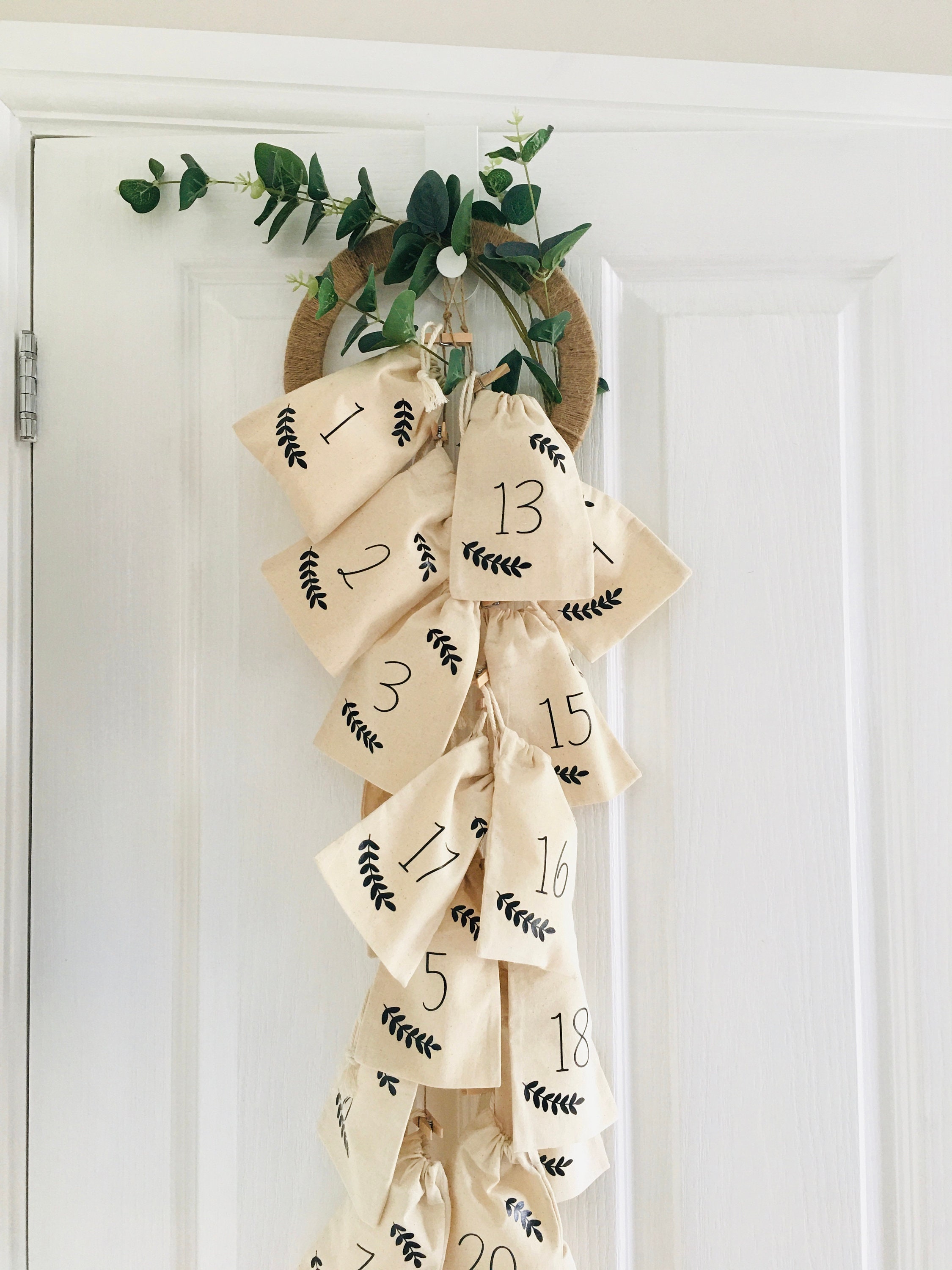 Personalised Advent Calendar Bags Reusable Natural Cotton Etsy UK