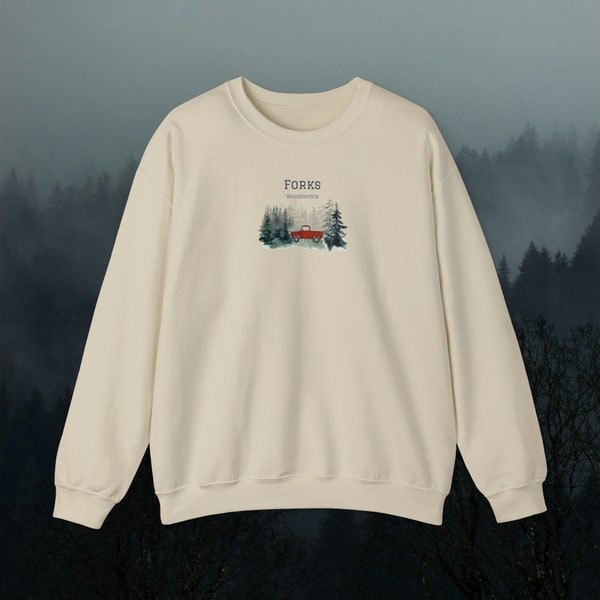 Fork Washington szenisch Unisex Heavy Blend ™ Crewneck Sweatshirt | Vampir | Die Twilight Saga | Bella roter LKW | La push | Edward cullen