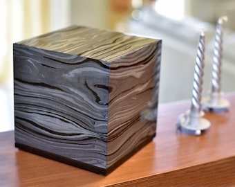 Modern Wood Cremation Urn for Human or Pet Ashes