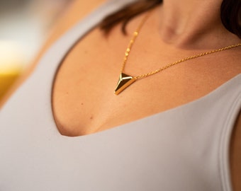 Pyramid Ash Necklace, Modern Cremation Necklace, Remembrance Jewelry, Ash Jewelry, Jewelry for Ashes, Stainless Steel or 925 Sterling Silver