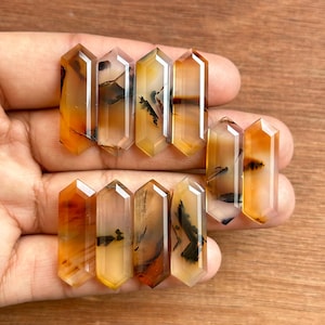 Natural Monatana Agate Fancy Shape Rosecut Gemstone, Montana agate Flat Back Rosecut, 30x10mm Rosecut for jewelry making