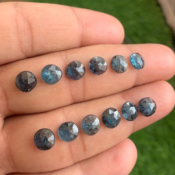 Natural Indigo kyanite Round Rosecut  12 pcs lot for jewellery making Round  Shape Rosecut Kyanite