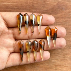 Natural Monatana Agate Fancy Shape Rosecut Gemstone, Montana agate Flat Back Rosecut, 30x8mm Rosecut for jewelry making