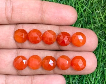 Natural Orange Chalcedony Round Shape  Rosecut 10 pcs lot 10MM Round Rosecut