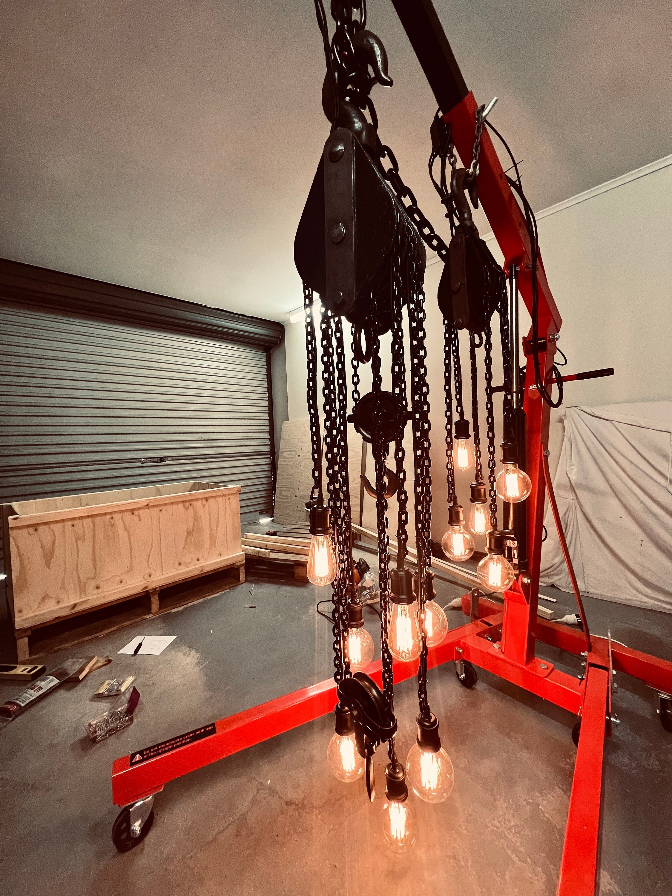 Bespoke 3 Sheave Pulley Pendant Light