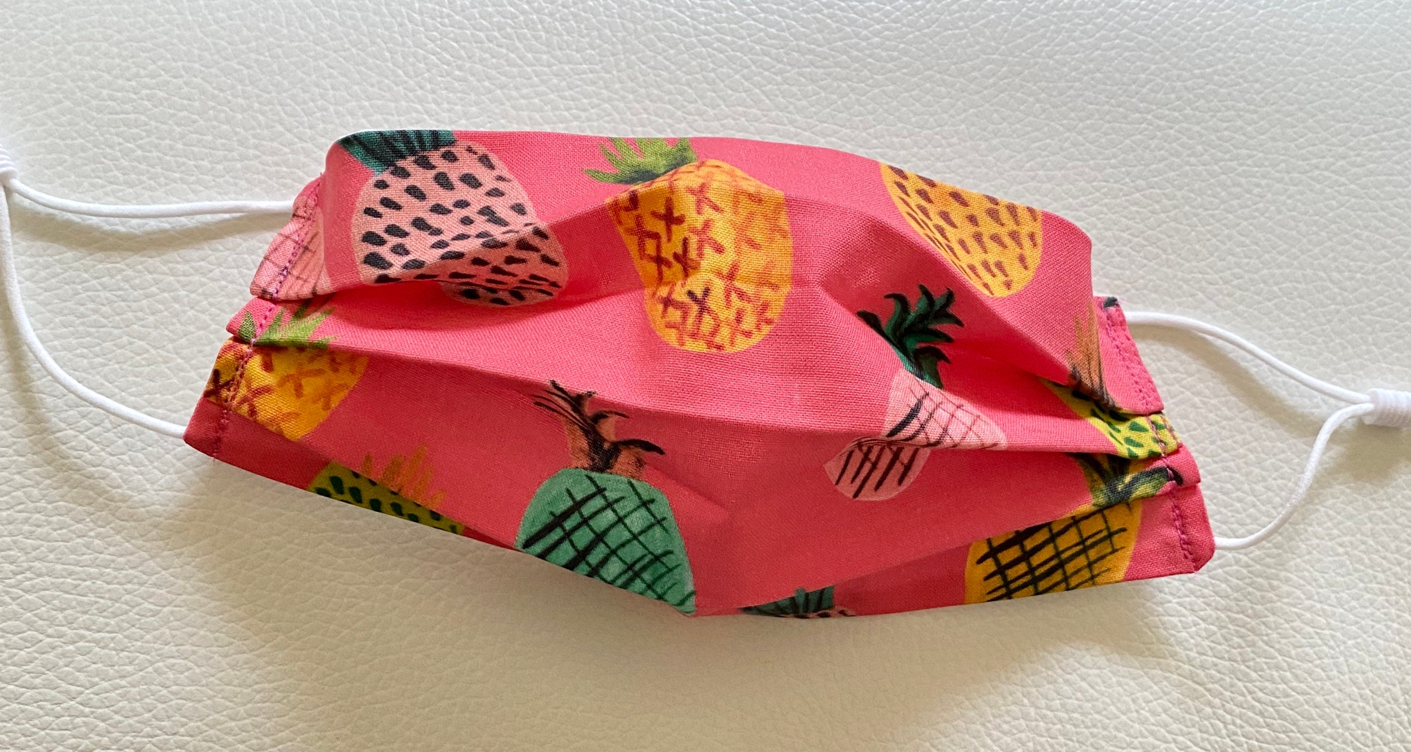 Pineapple print face mask 3 Etsy