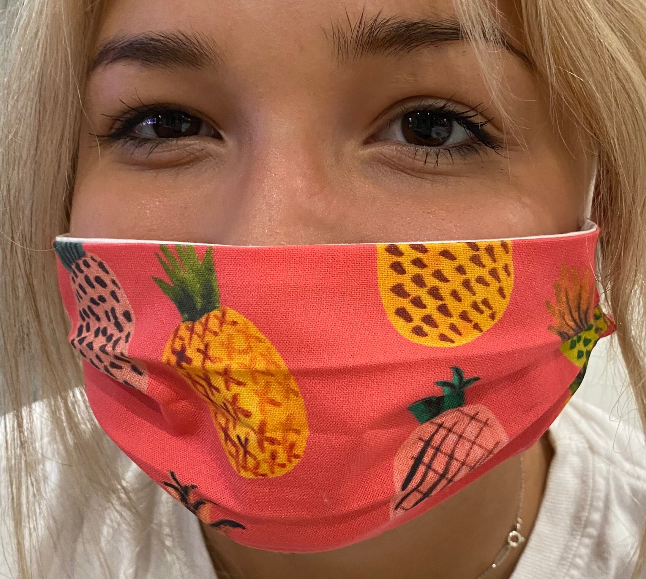 Pineapple print face mask 3 Etsy
