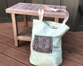 Large Blue Tote Bag