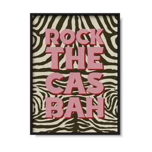 Rock The Casbah Inspired | Lyric Inspired Typography | Funky Rock and Roll Print | Zebra Print | Alternative Wall Art | Music Gifts