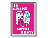 BLUR Coffee and Tv Poster Print