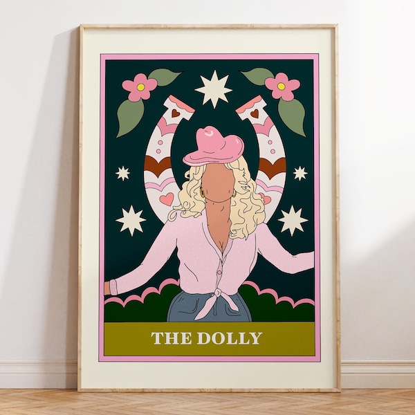 Carte de tarot Dolly, impression d'art | Impressions musicales | Art mural rétro | Impressions de paroles | Citations Dolly