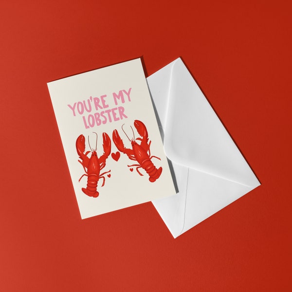 You're My Lobster Card | Sweet Greetings Card | Anniversary, Valentines, Couples Card | Fun Love Card | F.r.i.e.n.d.s Card | Romantic