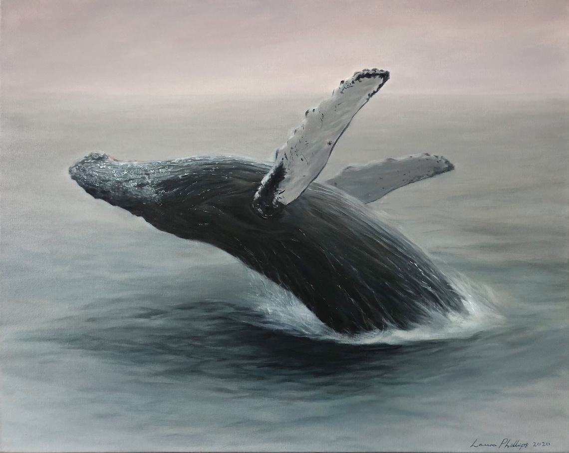 Humpback Whale Painting / Original Oil Painting / Whale Art Etsy