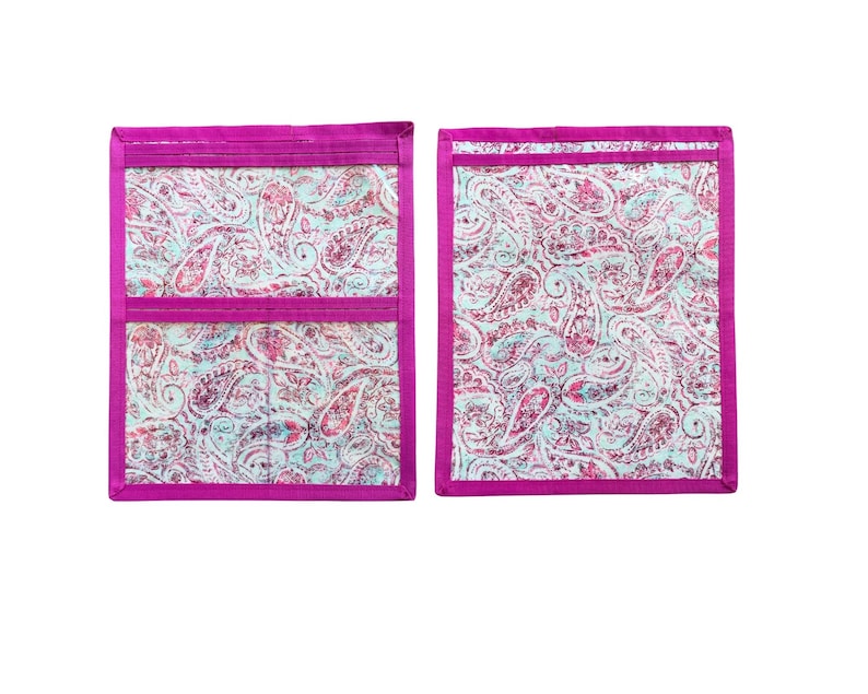 NUOVO Compact JW Ministry Organizer: Cartella di servizio leggera e supporto per iPad o tablet Pink/aqua paisley