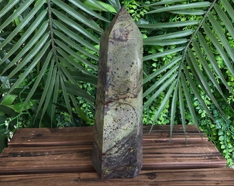 1.87LB Natural The dragon blood stone Tower Quartz Crystal Wand Tower Point Obelisk Healing