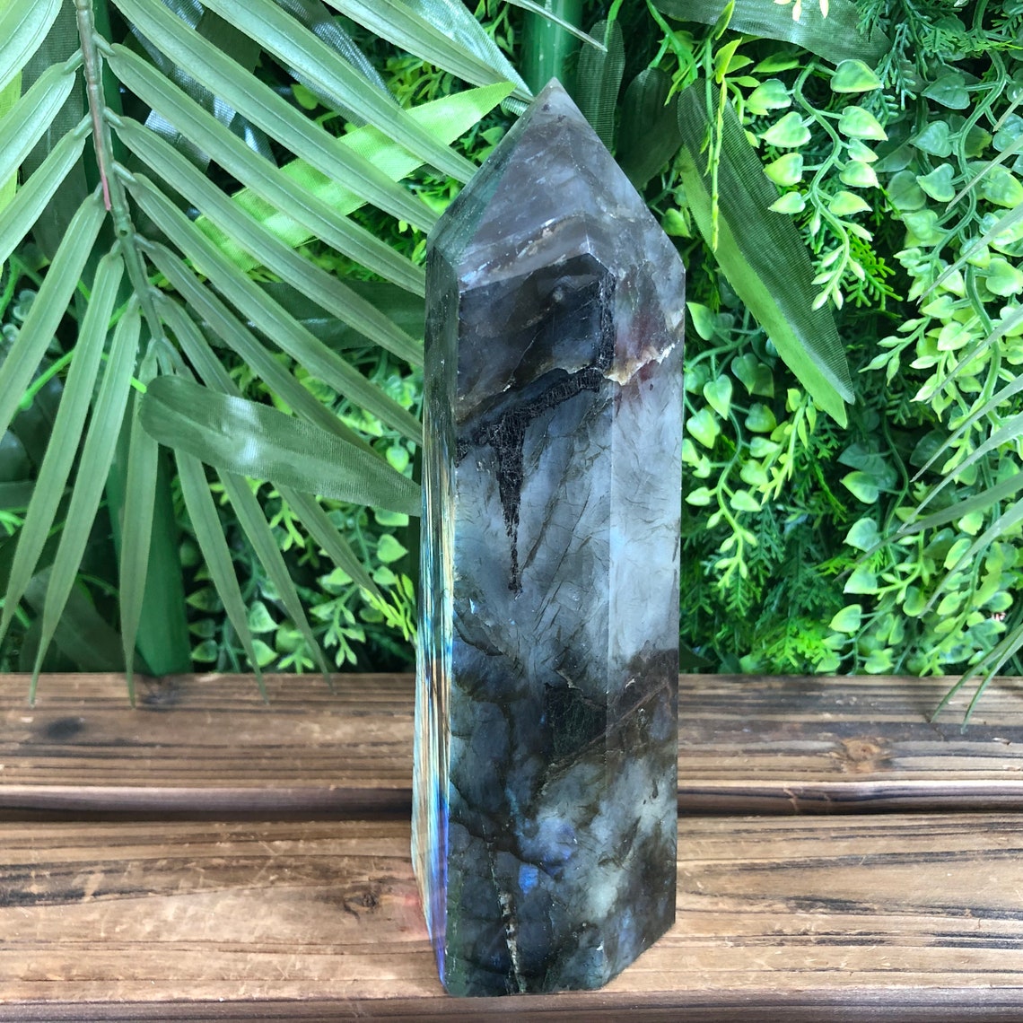 2.1LB Natural labradorite Tower Quartz Crystal Wand Tower Etsy