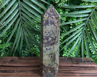 1.87LB Natural The dragon blood stone Tower Quartz Crystal Wand Tower Point Obelisk Healing