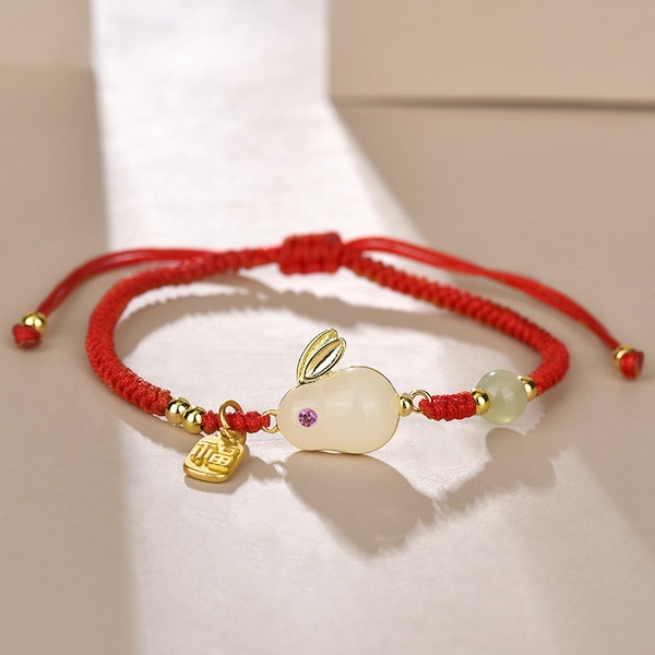 Adjustable Red String Bracelets Chinese Zodiac Animal Sign 2024 New Year Lucky D