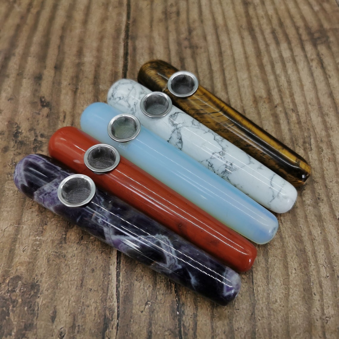 Natural Quartz Crystal Pipes Gemstone And Crystal Pipe Healing Etsy