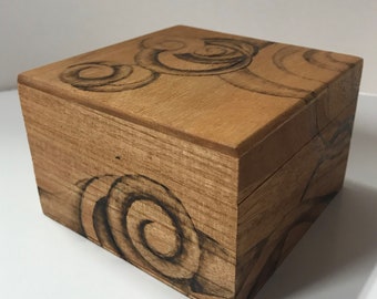 Square Wood Burnt Box