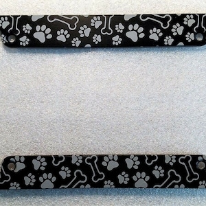 Dog Paws and Bones Billet Aluminum License Plate Frame