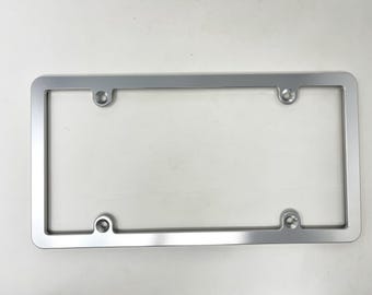 4-Pack Silver Billet Aluminum License Plate Bolts – USMC Marines Logo, Universal Fit