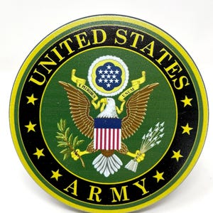 Army Billet Aluminum Trailer Hitch Cover. UV 5&quot; Round