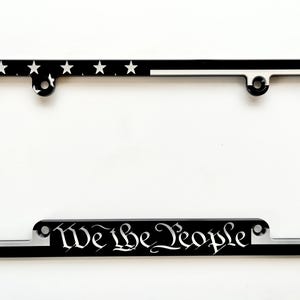 American Flag, We The People Billet Aluminum License Plate Frame