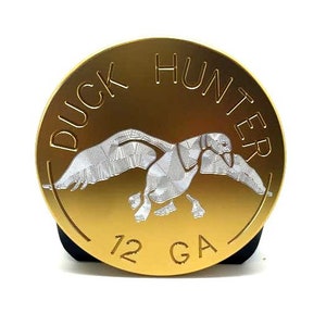 Duck Hunt Aluminum Trailer Hitch Cover. 4&quot; Round