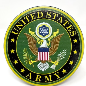 Army Billet Aluminum Trailer Hitch Cover. UV 4&quot; Round