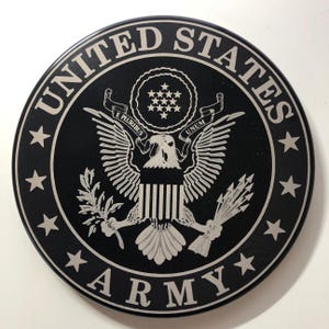 US Army Billet Aluminum Trailer Hitch Cover. 4&quot; Round