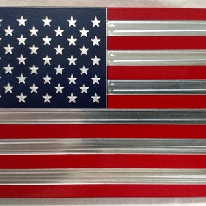 Machined Aluminum American Flag Trailer Hitch Cover. 4x6