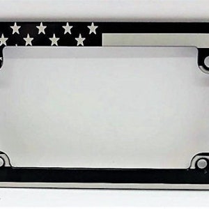 Motorcycle American Flag Aluminum License Plate Frame