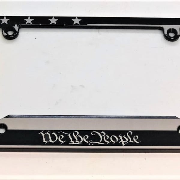 American Flag, We The People Aluminum License Plate Frame, FREE SHIPPING.BSNP