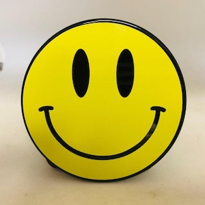 Smiley Face Aluminum Trailer Hitch Cover. UV 4&quot; Round
